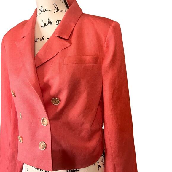 NWOT PAIGE‎ Anthropologie Cropped Double Breasted Blazer Color Pink Women Size 8 - Picture 7 of 16
